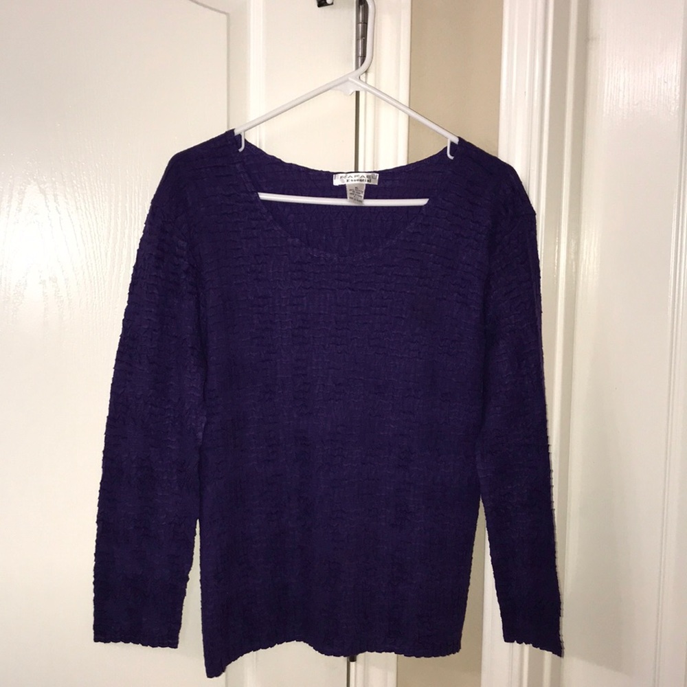 Women’s royal purple textured long sleeve top